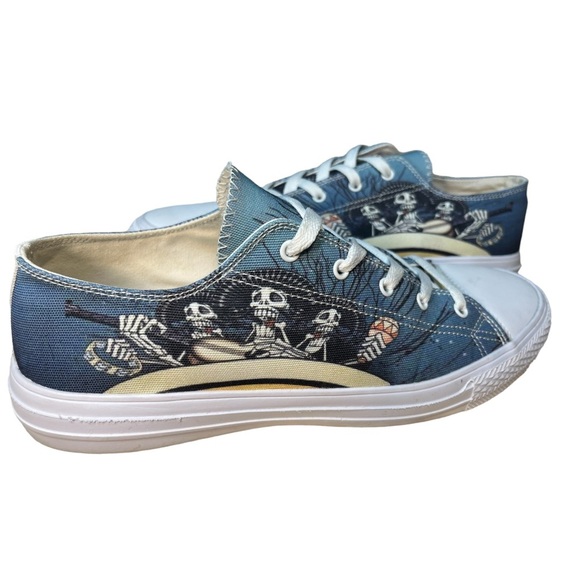 First Dance Skeleton Converse Style Unisex Shoes. - Picture 5 of 7